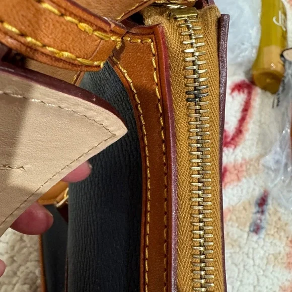 Dooney & Bourke Navy and Tan Satchel - Picture 14 of 16